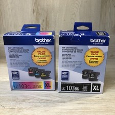 Genuine Brother LC103CL XL 3-Pack Color Ink Cartridges NEW + (1) LC103BK XL O.B. picture