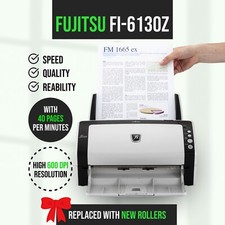 Fujitsu Fi-6130z Duplex Color USB Document Scanner for Legal Paper Size w/Bundle picture