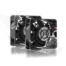 60mm 12V DC Waterproof IP68 Dual Ball Computer Cooling Fan - 5600RPM 2-Pack picture
