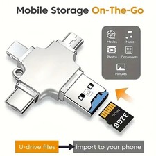 4 in 1 Multi Card Reader USB C Lightning Micro SD Adapter For iPhone Mac PC picture
