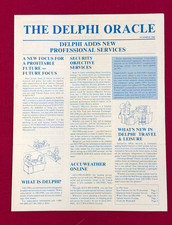 RARE 1984 Delphi Oracle Newsletter Early Online Service / Pre-Internet Ephemera picture