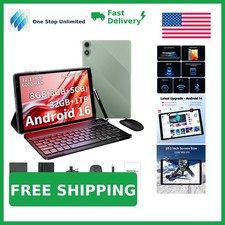 PRITOM 10 Inch Android Tablet Bundle with Case and Keyboard, Green picture