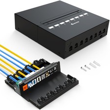 8 Port Blank Keystone Patch Panel Shielded Compatible with LC/SC/ST/FC/USB/HD... picture