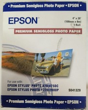Epson S041329 4in Roll Premium Semigloss Photo Paper, 4