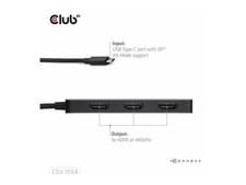 Club 3D MST Hub USB Type-C to Triple HDMI 4K60Hz Cable Digital/Data CSV-1554 picture