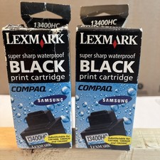 Lexmark 13400HC Original Ink Print Cartridge Waterproof Compaq Samsung Lot Of 2 picture