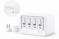 Gitryin Multi-Device Desktop Charging Station with Retractable Wall Chargers picture