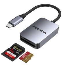 Aluminum 2-in-1 SD/Micro SD Card Reader USB C, 190MB/s High-Speed, Dual Card ... picture