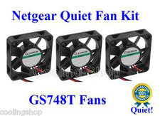3x Quiet Replacement fans for Netgear GS748T Low Noise fans picture