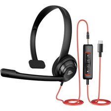 Lightweight USB C & 3.5mm Headset with Boom Microphone, Perfect for All-Day Use picture