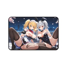 Sexy Anime Bunny Girls Desk Mat | Large Gaming Mousepad, Cherry Blossom Night picture