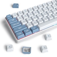 158 Keys PBT Keycaps CSA Profile Double Shot Blue White Shoko Blue Custom Set picture