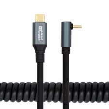 Stretch Coiled USB-C USB4 Cable 20Gbps Rapid Charging Wire 100W Type-C OTG picture