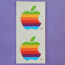 Vintage Rainbow Apple Macintosh Computer Stickers Decals - Sheet of Two - 3