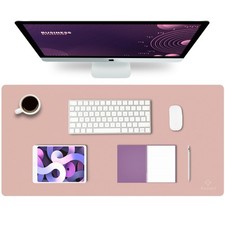 K KNODEL Large Office Desk Mat, Leather Mouse Pad (31.5