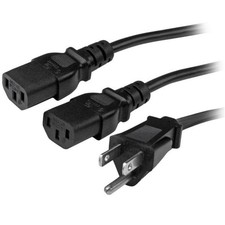 StarTech PXT101Y10 Startech Cable 10Ft Computer Power Cord Nema 5-15P To 2X picture