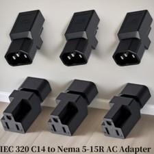6-Pack IEC 320 C14 3Pole Male to Nema 5-15R USA 3Pole Female Power Adapters, picture