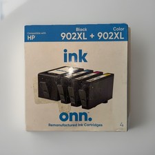 ONN. 902XL Ink Cartridges 4PK Black, Cyan, Magenta, Yellow NIB picture