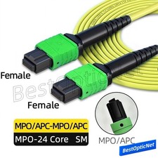 MPO APC to MPO APC SM 24 Core Fiber Optical Patch Cord Cable MTP Female/Female picture
