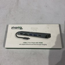 Plugable USBC-7IN1E 7-in-1 USB C Hub Multiport Adapter with Ethernet picture