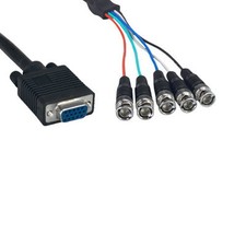 1 Ft VGA HD-15 F to 5-BNC RGBHV M M/F Video Monitor Cable Extender 5 Mini Coax picture
