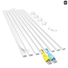 Elegant White Cable Raceways - 113in Self-Adhesive Cord Hider Kit for Home picture