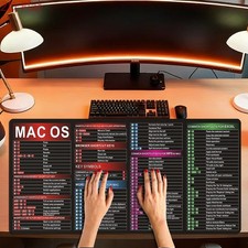 2D Flat MAC OS Shortcut Key Mouse Pad - Cheat Sheet Desk Mat Large Gaming Mous picture