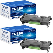 Vihan TN850 TN-850 Black High Yield Toner Cartridge 2 Pack New for Brother picture