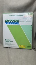 Vintage Office Edge Continuous Feed Computer Printer Paper Pastel Color 200 picture