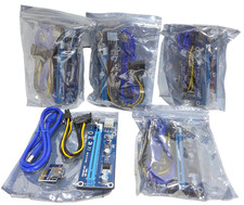 LOT OF 5 - PCE16PCI-E 1X TO 16X PCE164P-N03 BOARDS W / CABLES NEW picture