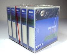 Pack of 5 Dell Ultrium-1 LTO Data Cartridges Tapes 100/200GB NEW & SEALED picture