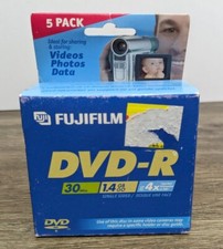 Fujifilm DVD-R Camcorder 5 Disc Pack 1.4 GB 30 Min 4X Videos Photos Data - NEW picture