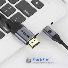 QGEEM USB C TO HDMI CABLE ADAPTER 4K, 6FT - GRAY picture