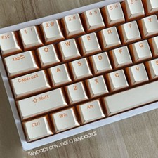 Orange Cheese PBT Pudding Keycaps Set Double Shot OEM for Cherry MX Keyboards picture