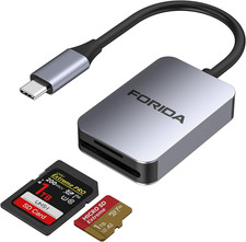 Aluminum 2-In-1 Sd/Micro SD Card Reader USB C, 190Mb/S High-Speed, Dual Card Sim picture