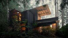 Landscape house architecture trees forest nature Custom Gaming Mat Desk picture
