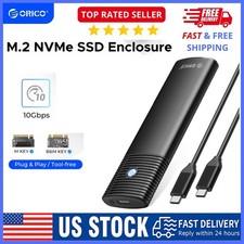 ORICO Dual Protocol M.2 SSD Enclosure, USB 3.2 10Gbps Adapter with 2-in-1 Cable picture