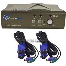 2 Port VGA Auto KVM Switch Adapter Box for Keyboard PC Video Monitor Mouse picture