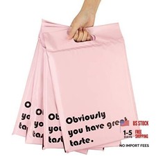 Poly Mailers 10x13 Inch Pink with Build-in Handle Shipping Good Tatse - Pink picture