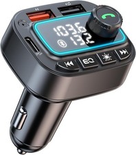 Bluetooth 5.3 Car Adapter FM Transmitter, 42W (PD30W & 12W) USB Small, Black picture