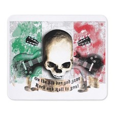 CafePress Skull And Flag Italy Rock And Roll E Gui Mousepad  (1197583972) picture