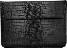 Sleeve for 13 inch Laptop, Crocodile Grain PU Leather Flap Case Bag, Black picture