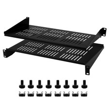 2 PCS 19 Inch 1U Server Rack Shelf Universal Vented Network Mount Cantilever picture