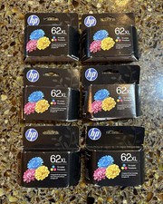 Lot Of 6 HP 62XL Tri-Color High-Yield Ink | Works with Envy Exp 11/27 NEW picture