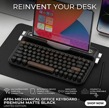 AJAZZ AF84 Wireless Keyboard Dual Mode 2.4G/Bluetooth 5.0 Card Slot Stand Retro picture
