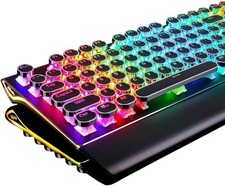 108 Key Mechanical Keyboard, Retro Typewriter Style, Blue Switches, RGB Backlit picture