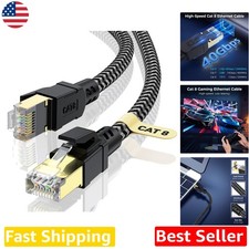 High-Speed Cat 8 Network Cable 100ft, 40Gbps, 2000MHz, Gold Plated RJ45, Durable picture
