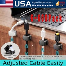 6~600 Pack Magnetic Cable Clips & Cord Holder, Under Desk Cable Management Lot picture