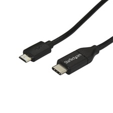 StarTech 6.6ft/2m USB-C to Micro-B Data Cable, USB 2.0 (USB2CUB2M) 6 ft, Black picture