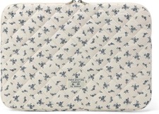 Puffy Laptop Sleeve 13-15.6 Inch Cute Quilted Laptop Protective Case Padded Flor picture